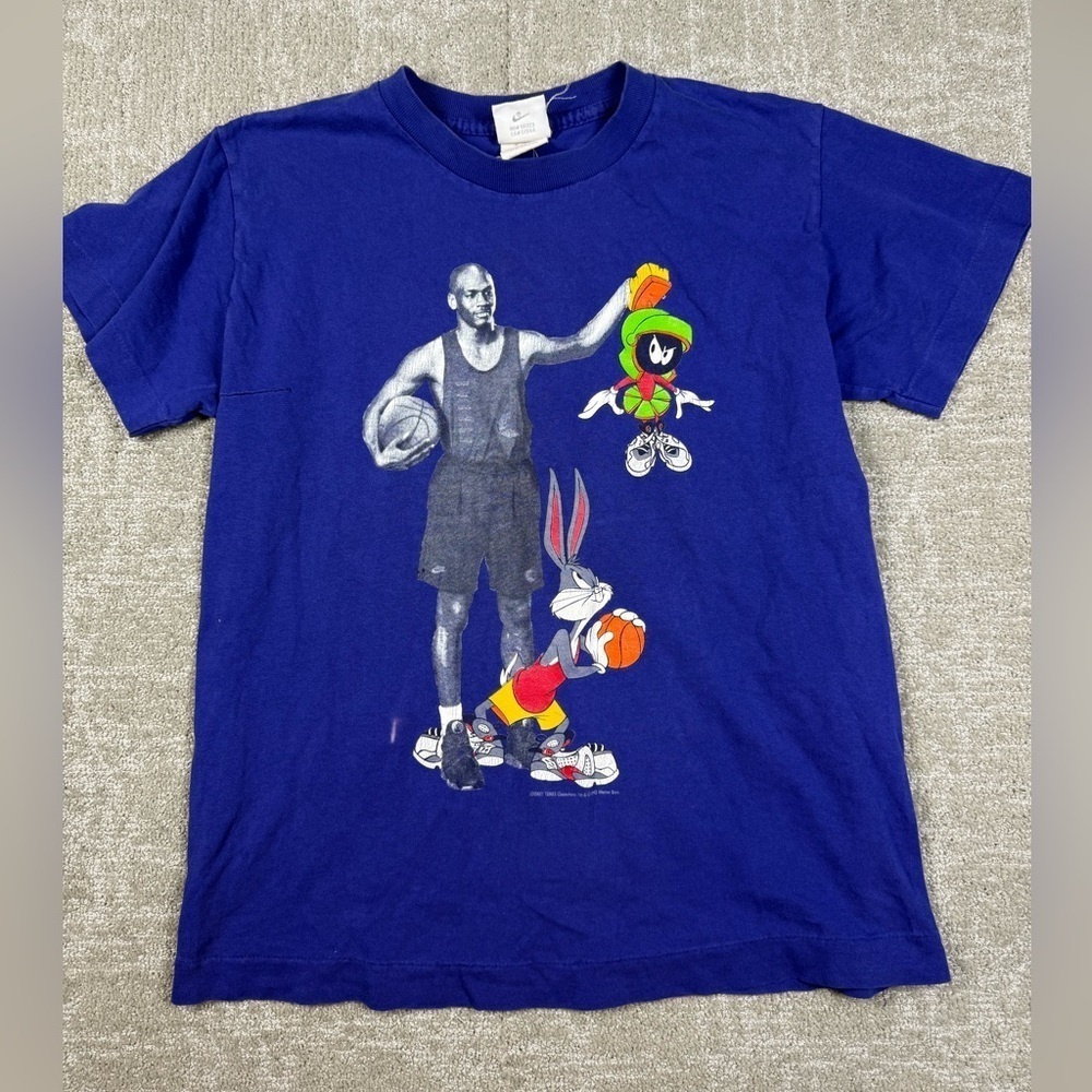 Vintage 1993 Nike Air Michael Jordan Looney Tunes Space Jam Mars T-shirt Youth M
